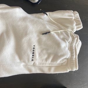 YpungLA white sweatpants medium